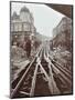 Men Working on Tramline Electricification, Wandsworth, London, 1906-null-Mounted Premium Photographic Print