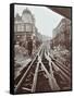 Men Working on Tramline Electricification, Wandsworth, London, 1906-null-Framed Stretched Canvas