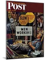 "Men Working," Saturday Evening Post Cover, April 12, 1947-Stevan Dohanos-Mounted Premium Giclee Print