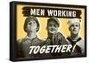 Men Working Together WWII War Propaganda Art Print Poster-null-Framed Poster