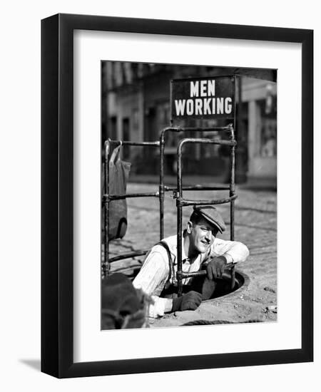 Men Working-null-Framed Giclee Print