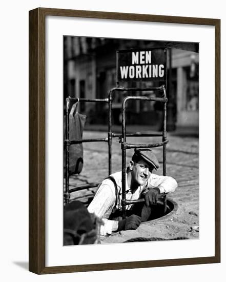 Men Working-null-Framed Giclee Print