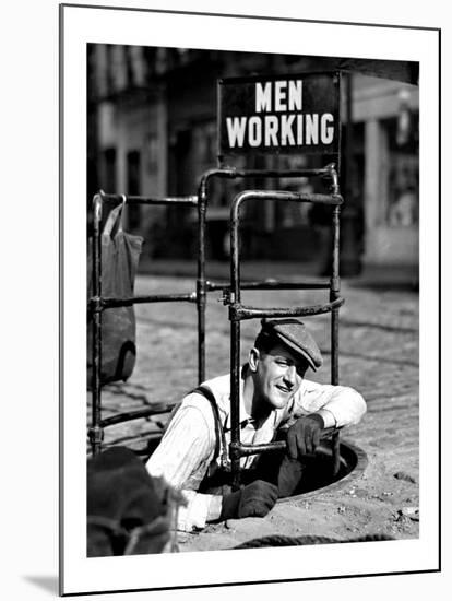 Men Working-null-Mounted Giclee Print