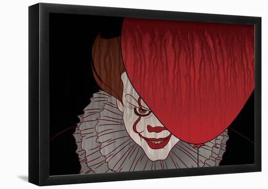 Menacing Clown With Balloon-null-Framed Poster