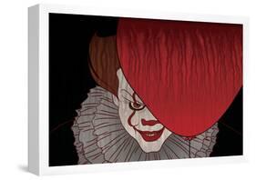 Menacing Clown With Balloon-null-Framed Poster