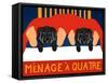 Menage A Quatre Black Black-Stephen Huneck-Framed Stretched Canvas