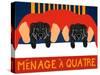 Menage A Quatre Black Black-Stephen Huneck-Stretched Canvas