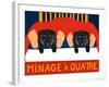 Menage A Quatre Black Black-Stephen Huneck-Framed Giclee Print