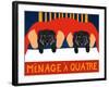 Menage A Quatre Black Black-Stephen Huneck-Framed Giclee Print