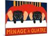 Menage A Quatre Black Black-Stephen Huneck-Mounted Giclee Print