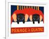 Menage A Quatre Black Black-Stephen Huneck-Framed Giclee Print