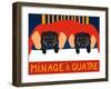 Menage A Quatre Black Black-Stephen Huneck-Framed Giclee Print