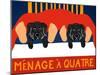 Menage A Quatre Black Black-Stephen Huneck-Mounted Giclee Print