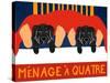 Menage A Quatre Black Black-Stephen Huneck-Stretched Canvas