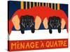 Menage A Quatre Black Black-Stephen Huneck-Stretched Canvas