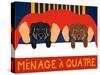 Menage A Quatre Black Choc-Stephen Huneck-Stretched Canvas