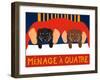 Menage A Quatre Black Choc-Stephen Huneck-Framed Giclee Print