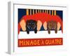 Menage A Quatre Black Choc-Stephen Huneck-Framed Giclee Print