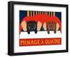 Menage A Quatre Black Choc-Stephen Huneck-Framed Giclee Print