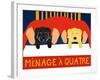 Menage A Quatre Black Yellow-Stephen Huneck-Framed Giclee Print