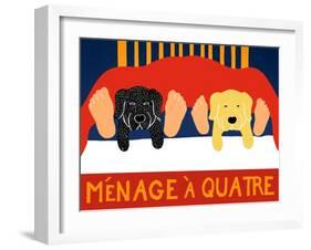 Menage A Quatre Black Yellow-Stephen Huneck-Framed Giclee Print