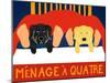 Menage A Quatre Black Yellow-Stephen Huneck-Mounted Giclee Print