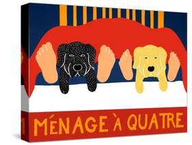 Menage A Quatre Black Yellow-Stephen Huneck-Stretched Canvas