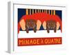 Menage A Quatre Choc Choc-Stephen Huneck-Framed Giclee Print