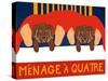 Menage A Quatre Choc Choc-Stephen Huneck-Stretched Canvas