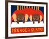 Menage A Quatre Choc Choc-Stephen Huneck-Framed Giclee Print