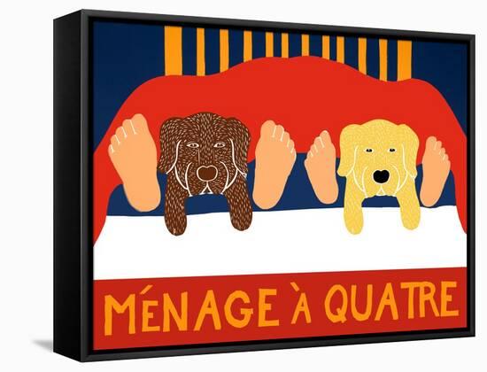 Menage A Quatre Choc Yellow-Stephen Huneck-Framed Stretched Canvas