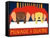 Menage A Quatre Choc Yellow-Stephen Huneck-Framed Stretched Canvas