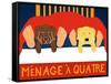 Menage A Quatre Choc Yellow-Stephen Huneck-Framed Stretched Canvas