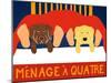 Menage A Quatre Choc Yellow-Stephen Huneck-Mounted Giclee Print