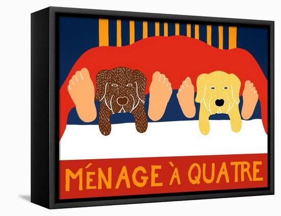 Menage A Quatre Choc Yellow-Stephen Huneck-Framed Stretched Canvas