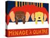 Menage A Quatre Choc Yellow-Stephen Huneck-Stretched Canvas