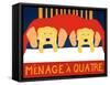 Menage A Quatre Yelllow Yellow-Stephen Huneck-Framed Stretched Canvas