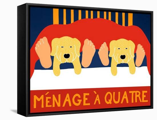 Menage A Quatre Yelllow Yellow-Stephen Huneck-Framed Stretched Canvas