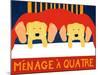 Menage A Quatre Yelllow Yellow-Stephen Huneck-Mounted Giclee Print