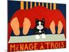 Menage A Trois Black Cat-Stephen Huneck-Mounted Giclee Print
