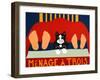 Menage A Trois Black Cat-Stephen Huneck-Framed Giclee Print