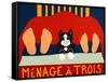 Menage A Trois Black Cat-Stephen Huneck-Framed Stretched Canvas