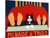 Menage A Trois Black Cat-Stephen Huneck-Stretched Canvas