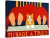 Menage A Trois Cat-Stephen Huneck-Stretched Canvas