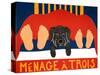 Menage Black-Stephen Huneck-Stretched Canvas