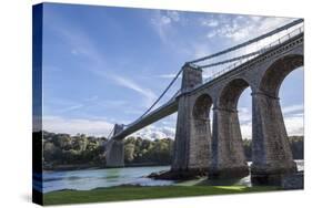 Menai Bridge Spanning the Menai Strait, Anglesey, Wales, United Kingdom, Europe-Charlie Harding-Stretched Canvas