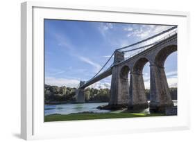 Menai Bridge Spanning the Menai Strait, Anglesey, Wales, United Kingdom, Europe-Charlie Harding-Framed Photographic Print