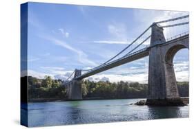 Menai Bridge Spanning the Menai Strait, Anglesey, Wales, United Kingdom, Europe-Charlie Harding-Stretched Canvas