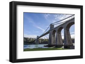 Menai Bridge Spanning the Menai Strait, Anglesey, Wales, United Kingdom, Europe-Charlie Harding-Framed Photographic Print