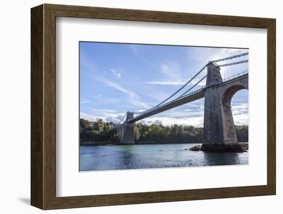 Menai Bridge Spanning the Menai Strait, Anglesey, Wales, United Kingdom, Europe-Charlie Harding-Framed Photographic Print